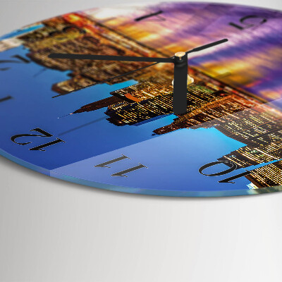 Runde wanduhr aus glas Horizont