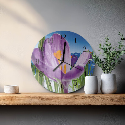 Runde wanduhr aus glas Frühling