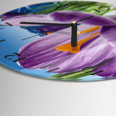 Runde wanduhr aus glas Frühling