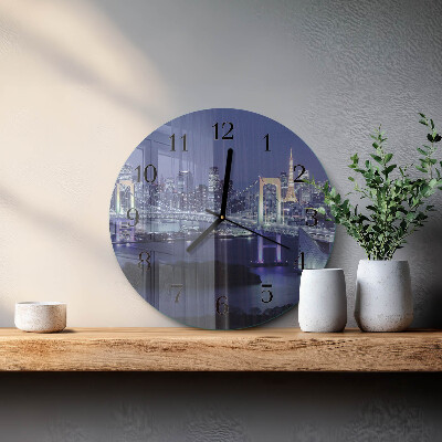 Glas wanduhr mit motiv rund Brücke