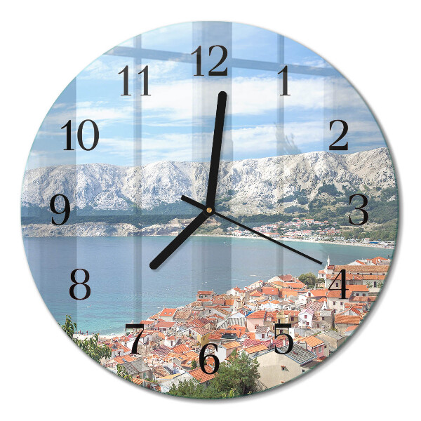Runde wanduhr aus glas Bucht