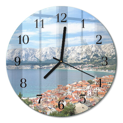 Runde wanduhr aus glas Bucht