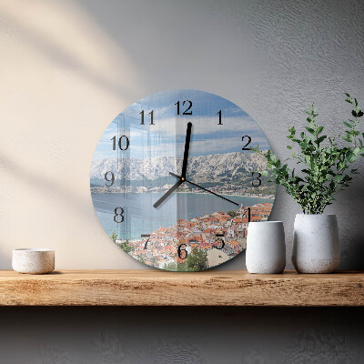 Runde wanduhr aus glas Bucht