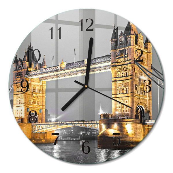 Glas wanduhr mit motiv rund Tower Bridge
