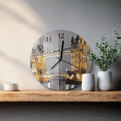 Glas wanduhr mit motiv rund Tower Bridge