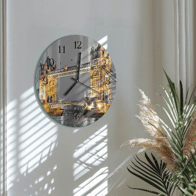 Glas wanduhr mit motiv rund Tower Bridge