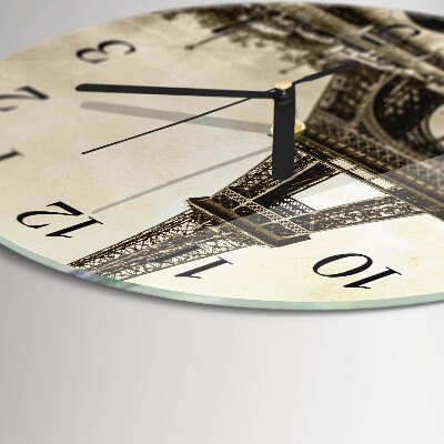 Wanduhr glas rund Paris