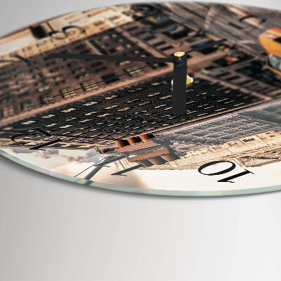 Runde wanduhr aus glas Taxi