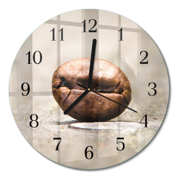 Wanduhr glas rund Kaffeebohne