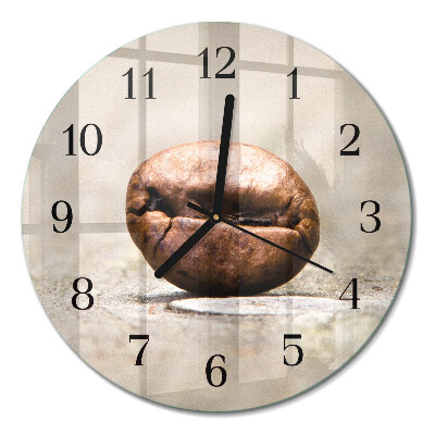 Wanduhr glas rund Kaffeebohne