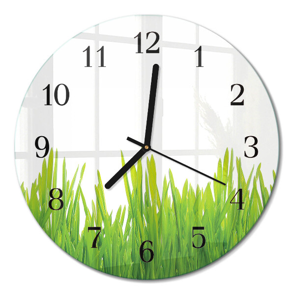 Runde wanduhr Gras