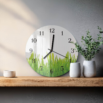 Runde wanduhr Gras