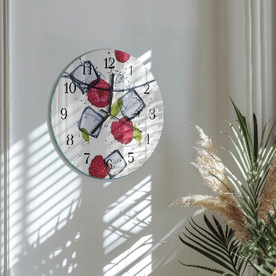 Runde wanduhr Himbeeren