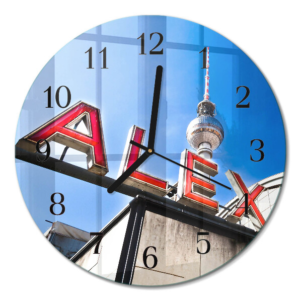 Glas wanduhr mit motiv rund Alexanderplatz