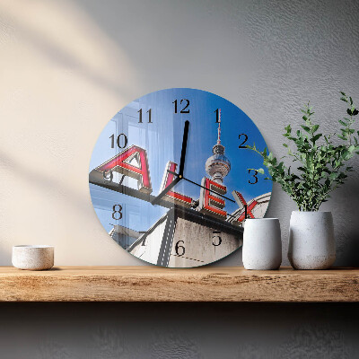 Glas wanduhr mit motiv rund Alexanderplatz
