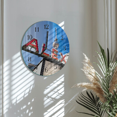 Glas wanduhr mit motiv rund Alexanderplatz
