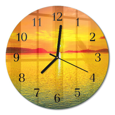 Runde wanduhr Sonnenuntergang