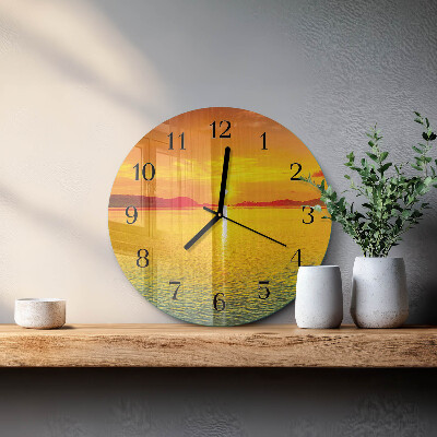 Runde wanduhr Sonnenuntergang
