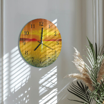 Runde wanduhr Sonnenuntergang