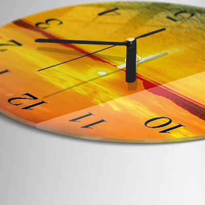 Runde wanduhr Sonnenuntergang