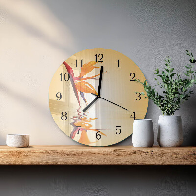 Glas wanduhr mit motiv rund Blume