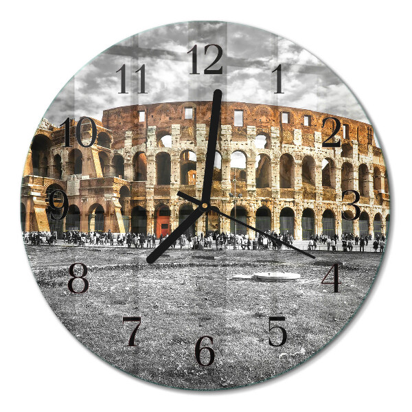 Runde wanduhr aus glas Kolosseum
