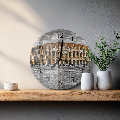 Runde wanduhr aus glas Kolosseum
