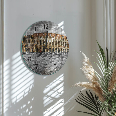 Runde wanduhr aus glas Kolosseum