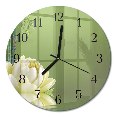 Runde wanduhr Lilie
