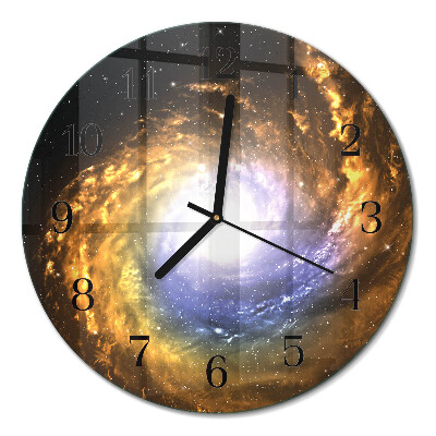 Runde wanduhr aus glas Kosmos