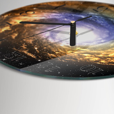 Runde wanduhr aus glas Kosmos
