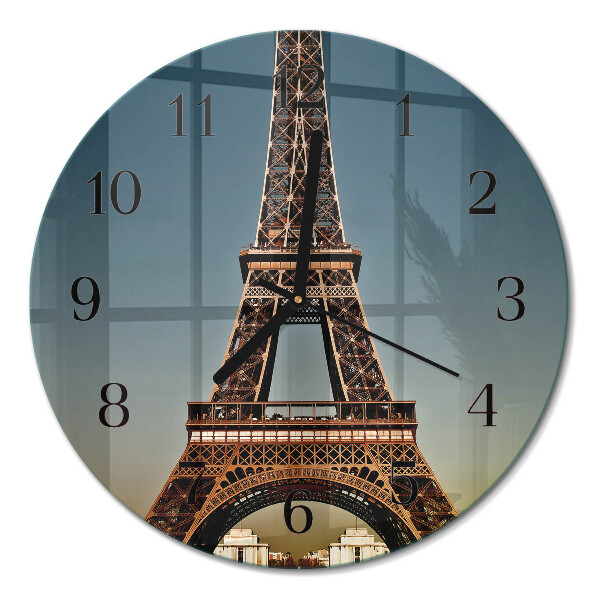 Glas wanduhr mit motiv rund Eiffelturm
