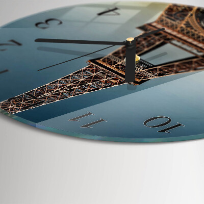 Glas wanduhr mit motiv rund Eiffelturm