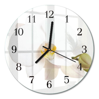 Runde wanduhr Orchidee