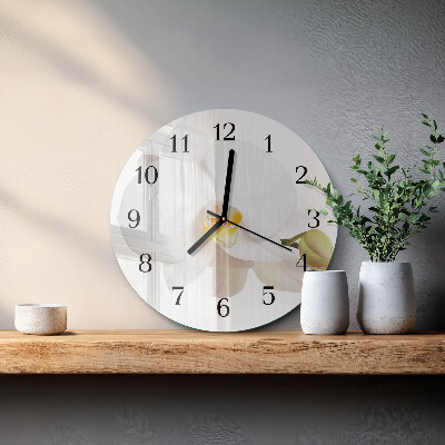 Runde wanduhr Orchidee