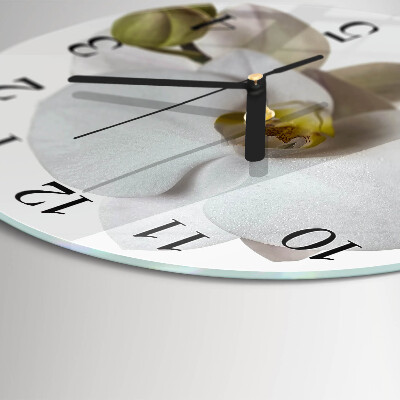 Runde wanduhr Orchidee