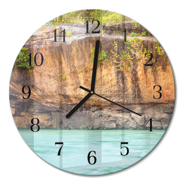 Glas wanduhr mit motiv rund Cliff