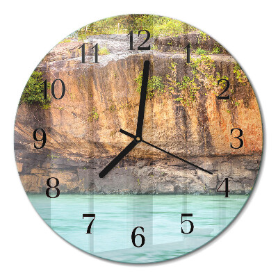Glas wanduhr mit motiv rund Cliff