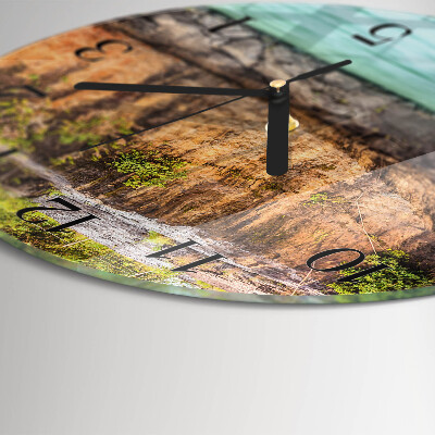 Glas wanduhr mit motiv rund Cliff