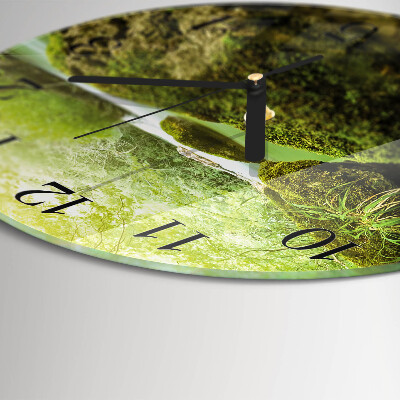 Runde wanduhr aus glas Natur
