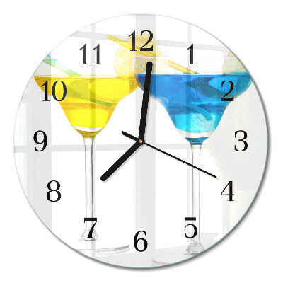 Glas wanduhr mit motiv rund Cocktail