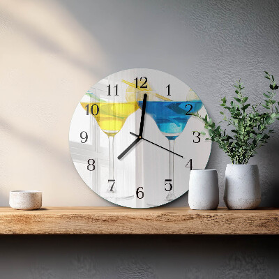 Glas wanduhr mit motiv rund Cocktail