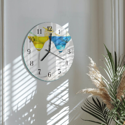 Glas wanduhr mit motiv rund Cocktail