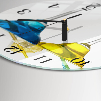 Glas wanduhr mit motiv rund Cocktail