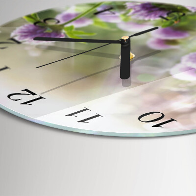 Glas wanduhr mit motiv rund Blumen