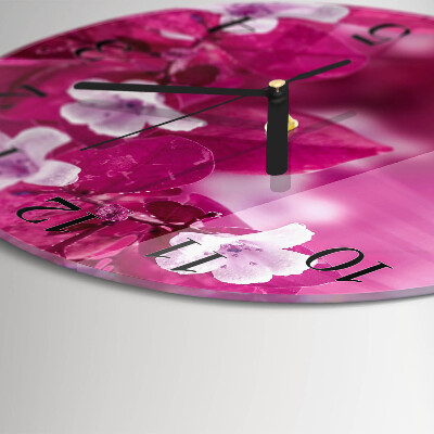 Glas wanduhr mit motiv rund Blumen