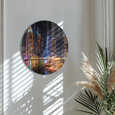 Runde wanduhr aus glas Horizont