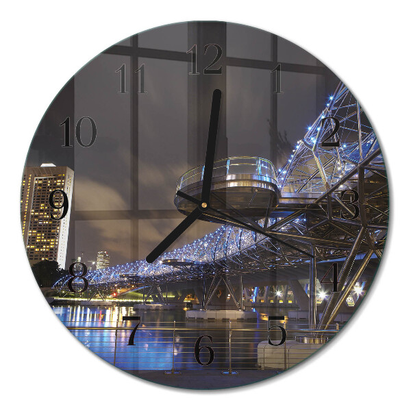 Glas wanduhr mit motiv rund Nacht