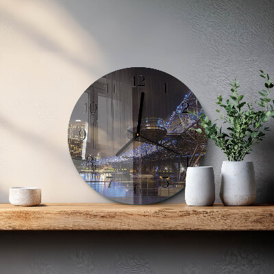 Glas wanduhr mit motiv rund Nacht