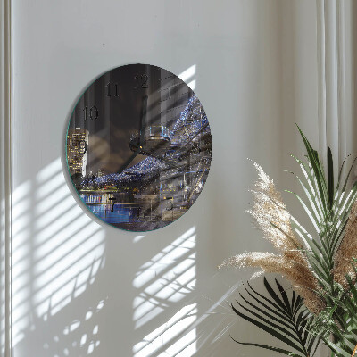 Glas wanduhr mit motiv rund Nacht